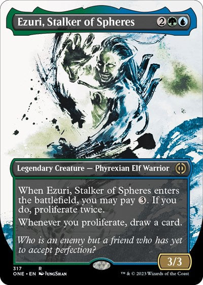Ezuri Stalker of Spheres Showcase (ONE) #317 Rare (Foil Lightly Played) Phyrexia: All Will Be One Magic: The Gathering: 2023