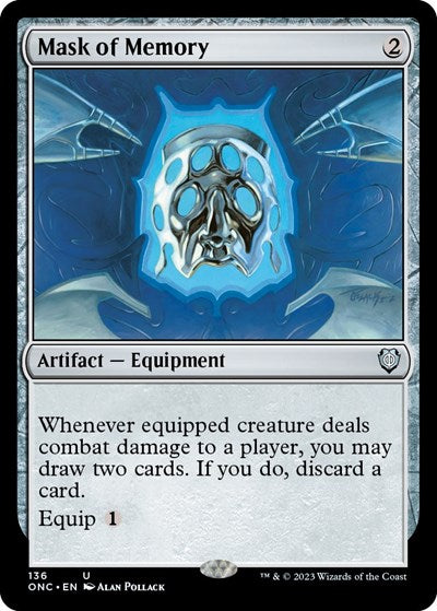 Mask of Memory (ONC) #136 Uncommon (Near Mint) Commander: Phyrexia: All Will Be One Magic: The Gathering: 2023