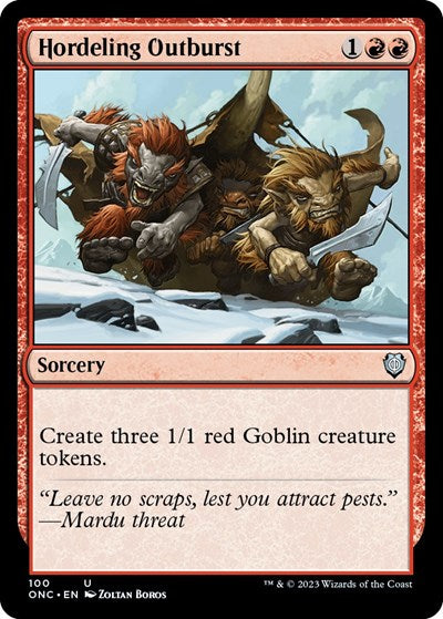 Hordeling Outburst (ONC) #100 Uncommon (Lightly Played) Commander: Phyrexia: All Will Be One Magic: The Gathering: 2023