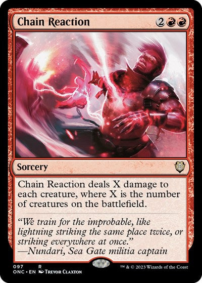 Chain Reaction (ONC) #97 Rare (Lightly Played) Commander: Phyrexia: All Will Be One Magic: The Gathering: 2023