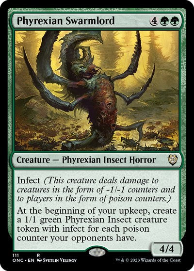 Phyrexian Swarmlord (ONC) #111 Rare (Lightly Played) Commander: Phyrexia: All Will Be One Magic: The Gathering: 2023