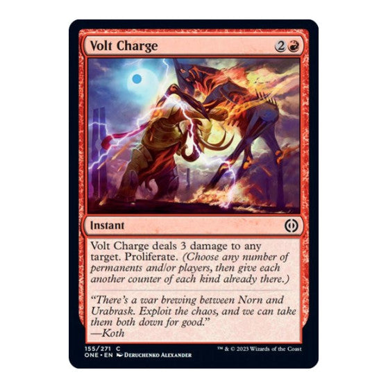 Volt Charge (ONE) #155 Common Phyrexia: All Will Be One Magic: The Gathering: 2023