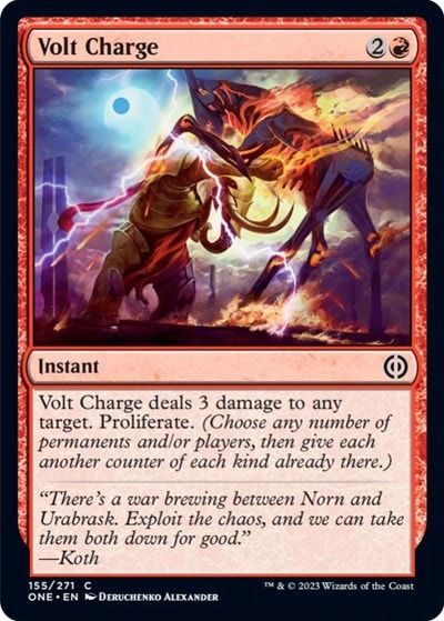 Volt Charge (ONE) #155 Common Phyrexia: All Will Be One Magic: The Gathering: 2023