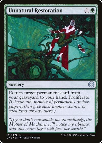 Unnatural Restoration (ONE) #191 Uncommon (Lightly Played) Phyrexia: All Will Be One Magic: The Gathering: 2023