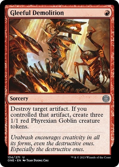 Gleeful Demolition (ONE) #134 Uncommon (Lightly Played) Phyrexia: All Will Be One Magic: The Gathering: 2023