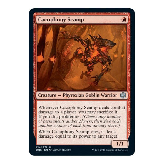 Cacophony Scamp (ONE) #124 Uncommon Phyrexia: All Will Be One Magic: The Gathering: 2023