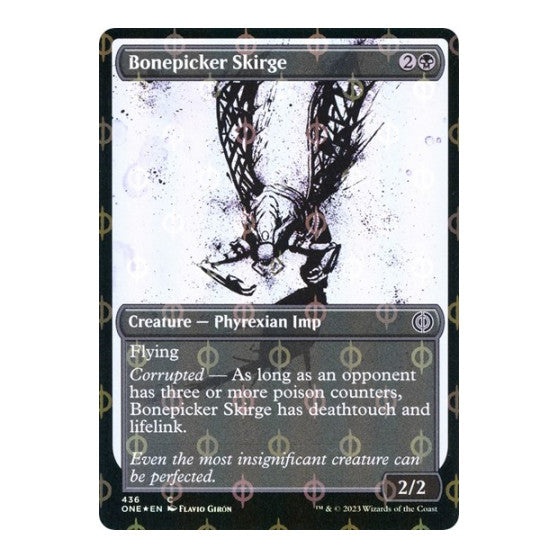 Bonepicker Skirge Showcase Step and Compleat Foil (ONE) #436 Common (Foil Near Mint) Phyrexia: All Will Be One Magic: The Gathering: 2023