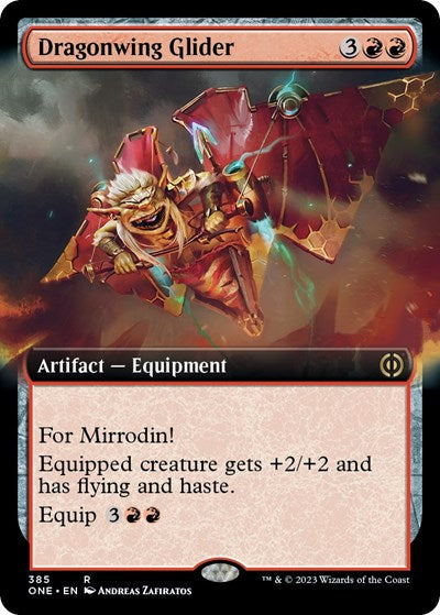 Dragonwing Glider Extended Art (ONE) #385 Rare Phyrexia: All Will Be One Magic: The Gathering: 2023