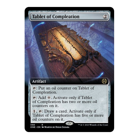 Tablet of Compleation (Extended Art) (ONE) #398 Rare (Lightly Played) Phyrexia: All Will Be One Magic: The Gathering: 2023
