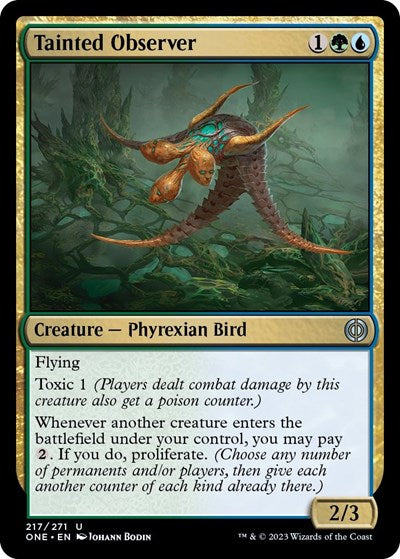 Tainted Observer (ONE) #217 Uncommon (Lightly Played) Phyrexia: All Will Be One Magic: The Gathering: 2023
