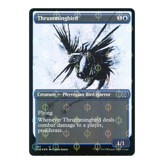 Thrummingbird (Showcase) (Step-and-Compleat Foil) (ONE) #432 Uncommon (Foil Lightly Played) Phyrexia: All Will Be One Magic: The Gathering: 2023