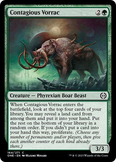 Contagious Vorrac (ONE) #164 Common Phyrexia: All Will Be One Magic: The Gathering: 2023