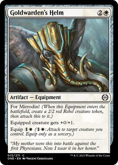 Goldwardens Helm (ONE) #13 Common Phyrexia: All Will Be One Magic: The Gathering: 2023