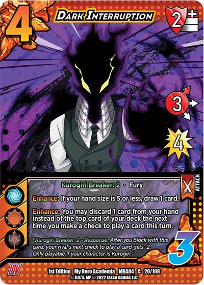 Dark Interruption (MHA4) #020/108 Common UniVersus: My Hero Academia: League of Villains UniVersus: 2023