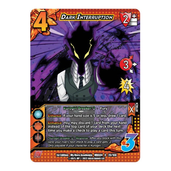 Dark Interruption (MHA4) #020/108 Common UniVersus: My Hero Academia: League of Villains UniVersus: 2023