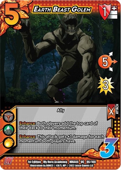 Earth Beast Golem (MHA4) #086/108 Uncommon UniVersus: My Hero Academia: League of Villains UniVersus: 2023