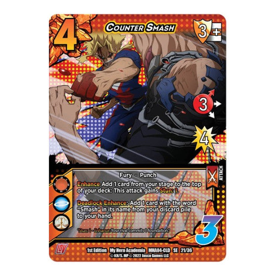 Counter Smash (MHA4) #21/36 SE (Unlimited Edition Normal Lightly Played) UniVersus: My Hero Academia: League of Villains UniVersus: 2023