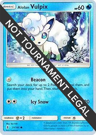 Alolan Vulpix - 2017 (Zachary Bokhari) (WCD) #21/145 Common (Near Mint) World Championship Decks Pokemon: 2018