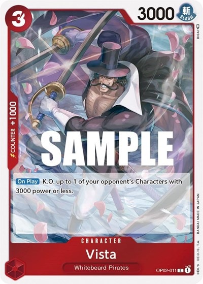 Vista (OP02) #OP02-011 Rare (Foil Lightly Played) Paramount War One Piece Card Game: 2023