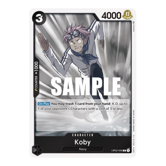 Koby (OP02) #OP02-098 Rare (Foil Lightly Played) Paramount War One Piece Card Game: 2023