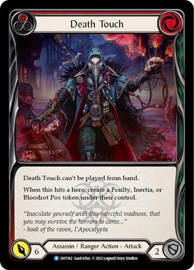Death Touch Red (OUT) #OUT162 Rare Outsiders Flesh and Blood TCG: 2023