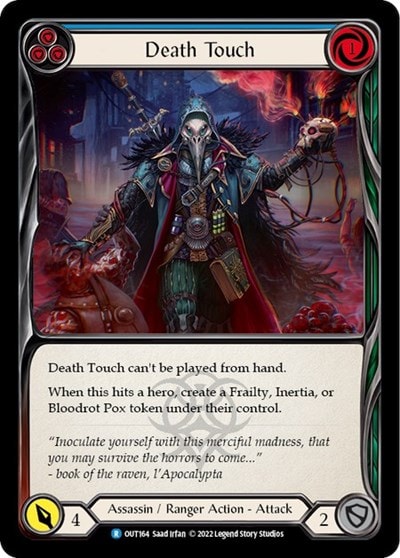 Death Touch Blue (OUT) #OUT164 Rare (Lightly Played) Outsiders Flesh and Blood TCG: 2023