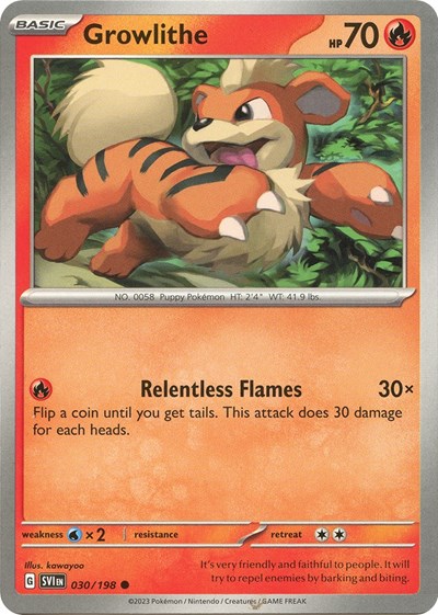 Growlithe 030 198 (SVI) #030/198 Common (Reverse Holofoil Lightly Played) SV01: Scarlet & Violet Base Set Pokemon: 2023