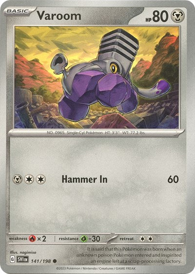 Varoom 141 198 (SVI) #141/198 Common (Reverse Holofoil Lightly Played) SV01: Scarlet & Violet Base Set Pokemon: 2023