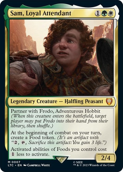 Sam Loyal Attendant (LTC) #7 Mythic Rare (Lightly Played) Commander: The Lord of the Rings: Tales of Middle-earth Magic: The Gathering: 2023