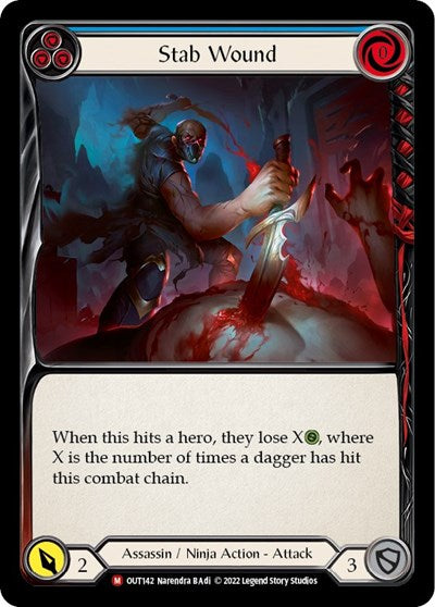 Stab Wound (OUT) #OUT142 Majestic (Near Mint) Outsiders Flesh and Blood TCG: 2023