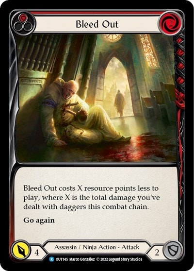 Bleed Out Red (OUT) #OUT145 Rare (Lightly Played) Outsiders Flesh and Blood TCG: 2023