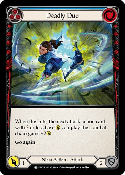 Deadly Duo Blue (OUT) #OUT073 Common (Lightly Played) Outsiders Flesh and Blood TCG: 2023