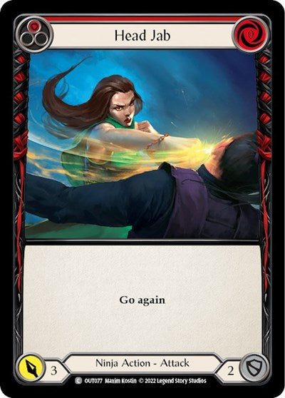 Head Jab Red (OUT) #OUT077 Common (Lightly Played) Outsiders Flesh and Blood TCG: 2023