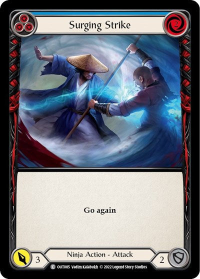 Surging Strike Blue (OUT) #OUT085 Common (Lightly Played) Outsiders Flesh and Blood TCG: 2023
