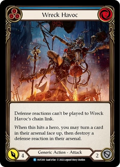 Wreck Havoc Blue (OUT) #OUT200 Rare (Lightly Played) Outsiders Flesh and Blood TCG: 2023