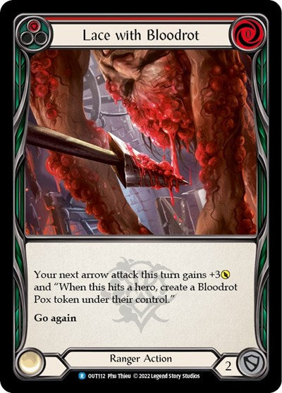 Lace with Bloodrot Red (OUT) #OUT112 Rare (Near Mint) Outsiders Flesh and Blood TCG: 2023