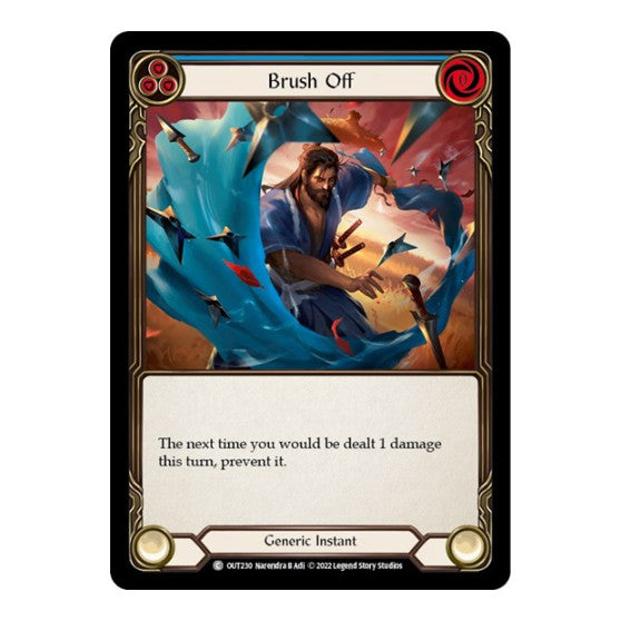 Brush Off (Blue) (OUT) #OUT230 Common (Rainbow Foil Near Mint) Outsiders Flesh and Blood TCG: 2023