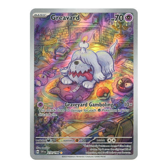 Greavard 214 198 (SVI) #214/198 Illustration Rare (Holofoil Lightly Played) SV01: Scarlet & Violet Base Set Pokemon: 2023