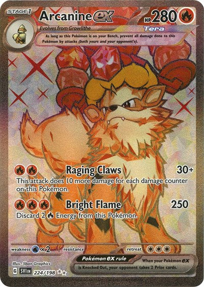 Arcanine ex 224 198 (SVI) #224/198 Ultra Rare (Holofoil Near Mint) SV01: Scarlet & Violet Base Set Pokemon: 2023