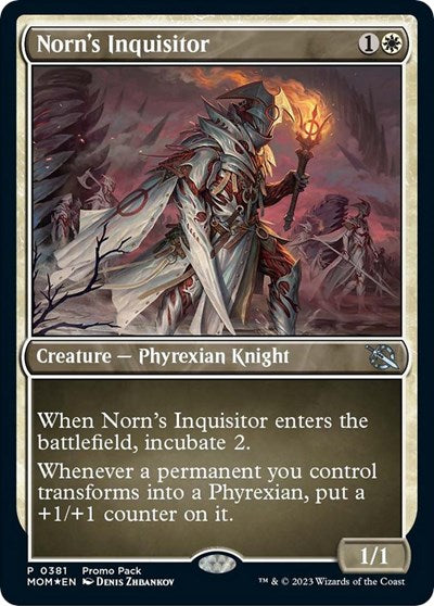 Norns Inquisitor (PPMOM) #381 Uncommon (Lightly Played) Promo Pack: March of the Machine Magic: The Gathering: 2023