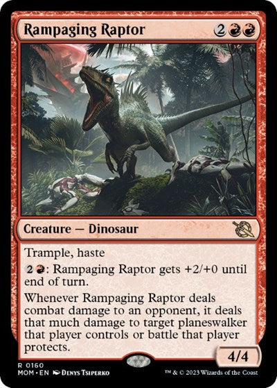Rampaging Raptor (MOM) #160 Rare (Lightly Played) March of the Machine Magic: The Gathering: 2023