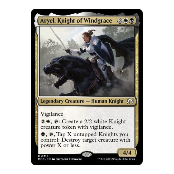 Aryel, Knight of Windgrace (MOC) #318 Rare (Lightly Played) Commander: March of the Machine Magic: The Gathering: 2023