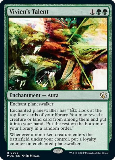 Vivien's Talent (MOC) #78 Rare (Lightly Played) Commander: March of the Machine Magic: The Gathering: 2023