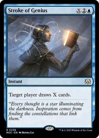 Stroke of Genius (MOC) #238 Rare (Near Mint) Commander: March of the Machine Magic: The Gathering: 2023