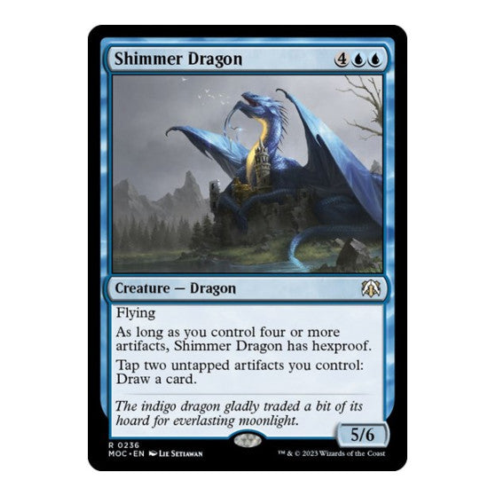 Shimmer Dragon (MOC) #236 Rare (Lightly Played) Commander: March of the Machine Magic: The Gathering: 2023