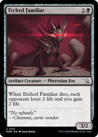 Etched Familiar (MOM) #101 Common (Lightly Played) March of the Machine Magic: The Gathering: 2023