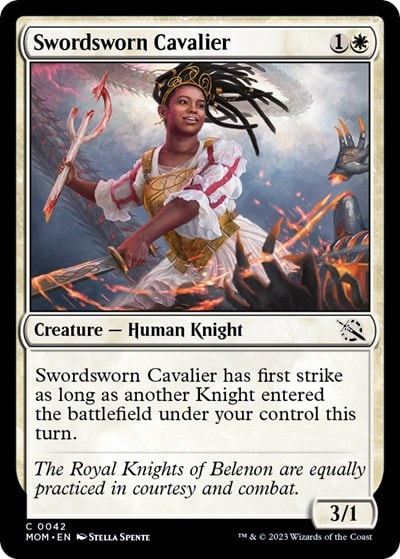 Swordsworn Cavalier (MOM) #42 Common (Lightly Played) March of the Machine Magic: The Gathering: 2023