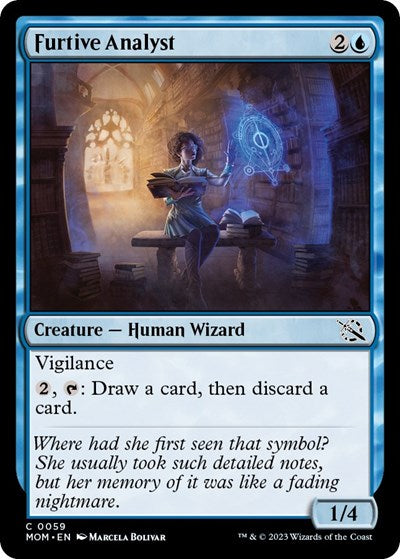 Furtive Analyst (MOM) #59 Common (Foil Lightly Played) March of the Machine Magic: The Gathering: 2023