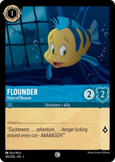 Flounder Voice of Reason (1) #145/204 Common (Near Mint) The First Chapter Disney Lorcana: 2023