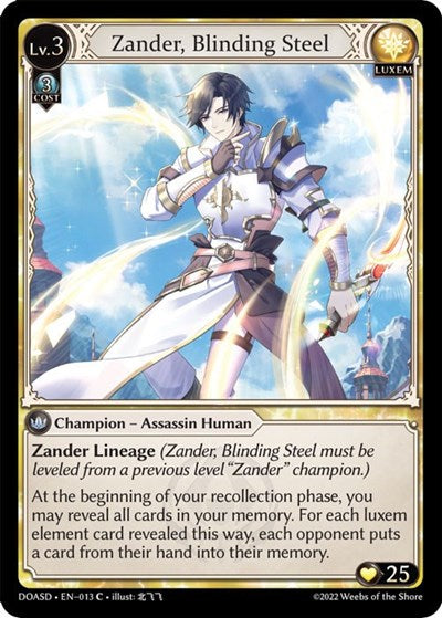 Zander, Blinding Steel (DOASD) #013 Common (Lightly Played) Dawn of Ashes Starter Decks Grand Archive TCG: 2023